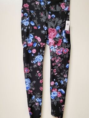 Old Navy Womens Black Floral Leggings